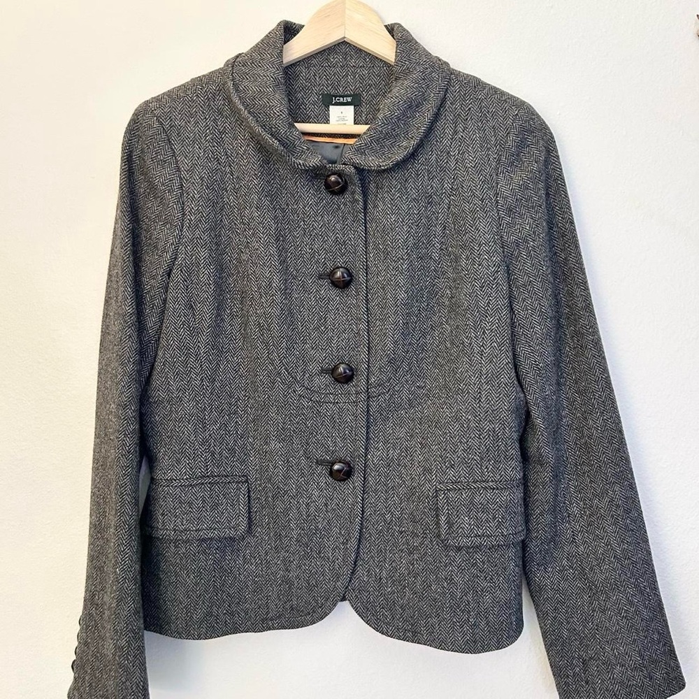 Vintage J Crew Bella wool herringbone blazer
